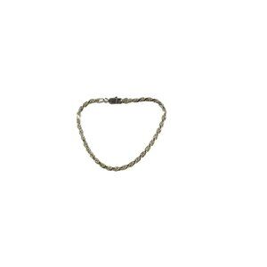 7 1/4" Sterling Rope Chain Bracelet Italy, 925 Italy Lobster Clasp 3mm